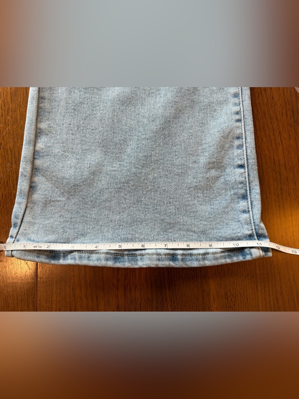 High-Rise Light Blue Wide-Leg Jeans with Side Button Detail - Picture 15 of 16